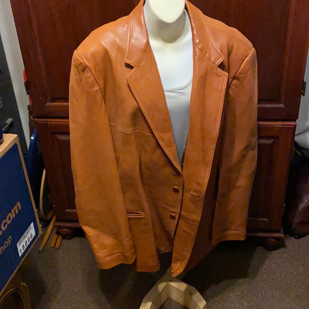 Light brown leather sports coat